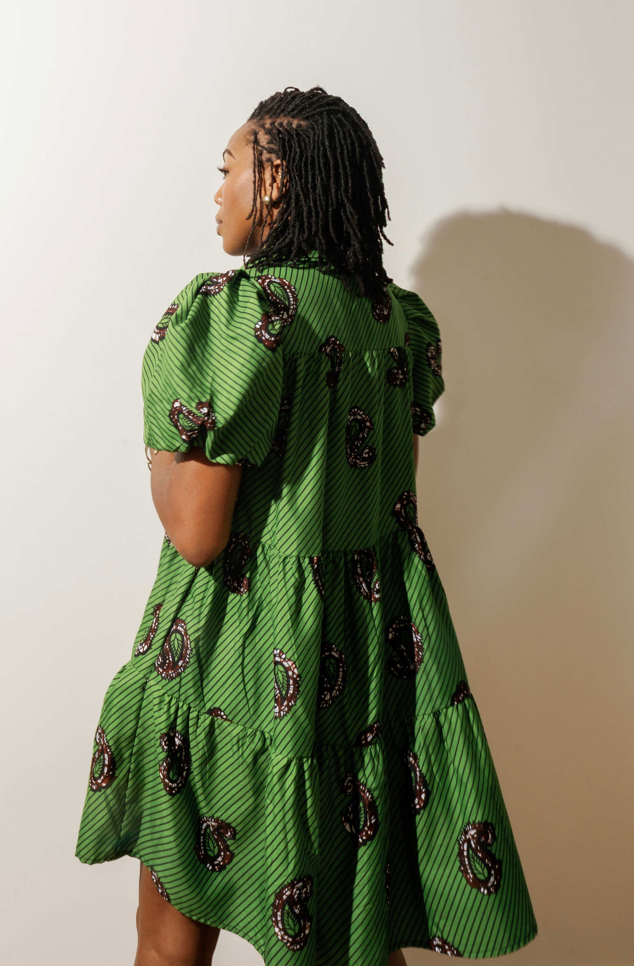 Green Tiered Babydoll Dress