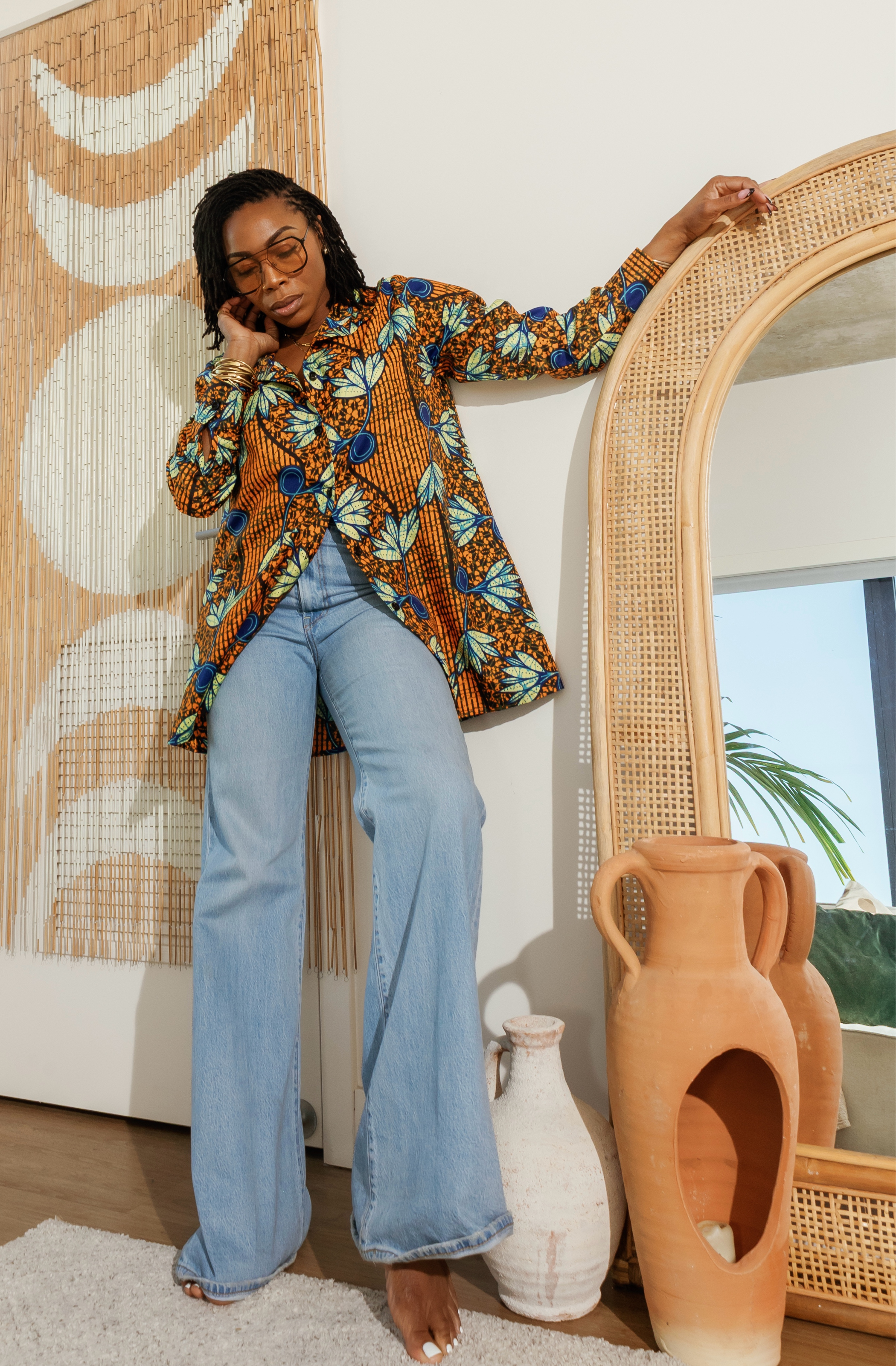 Oversized Button-Up Shirt- Flavor