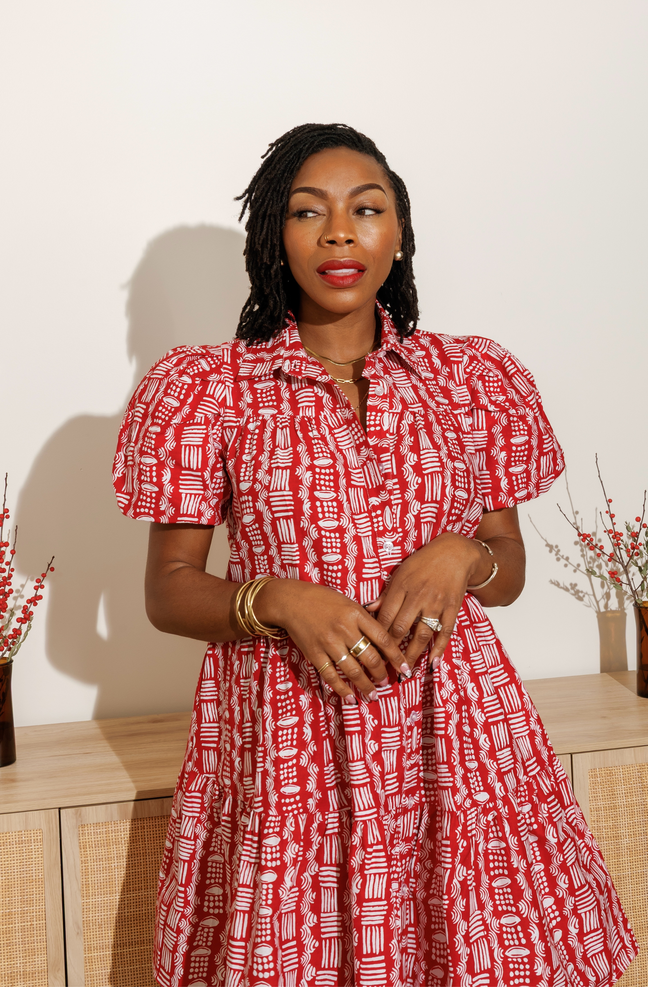 Red Tiered Babydoll Dress