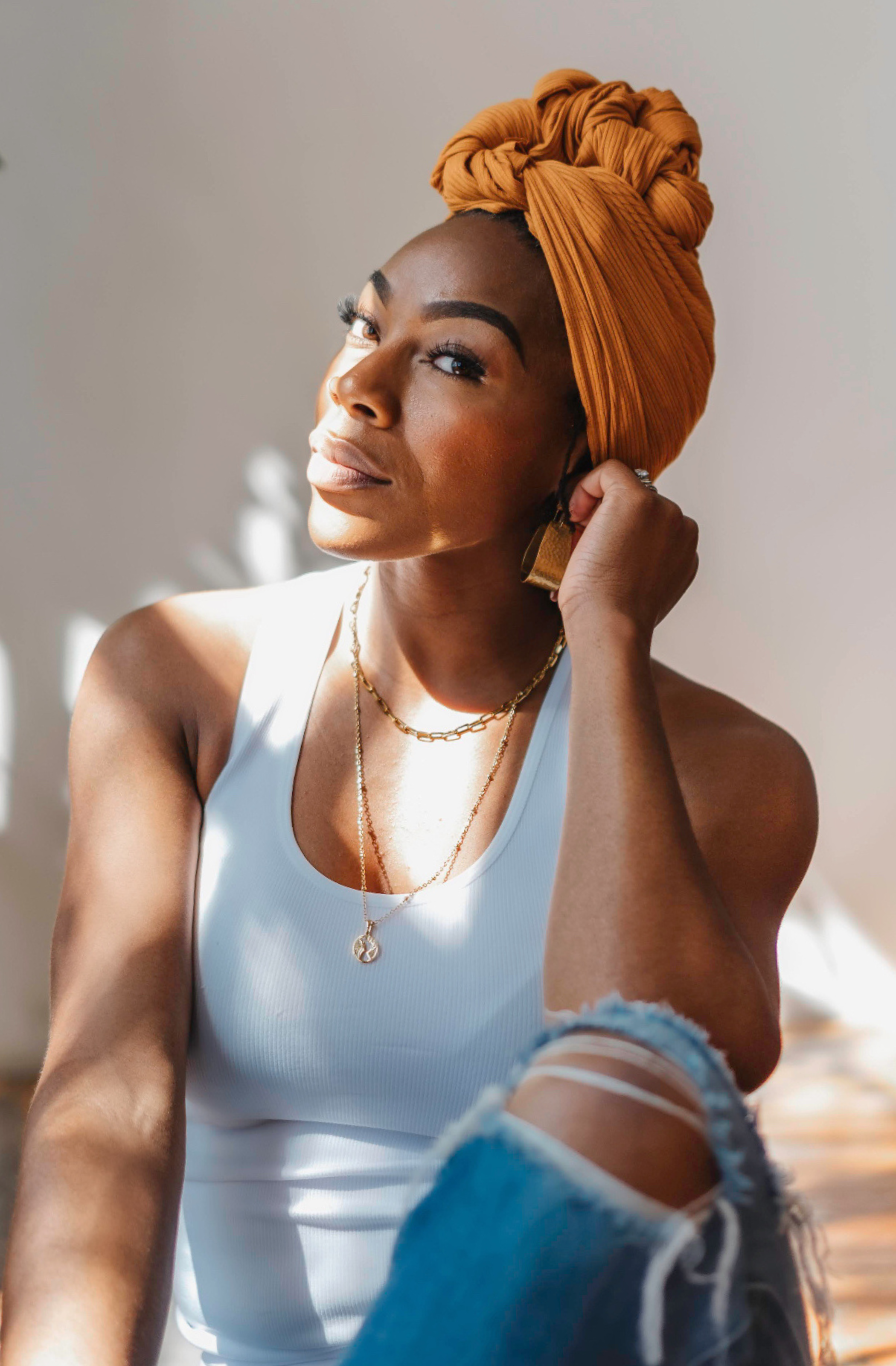 Burnt Orange Rib Knit (Stretch)