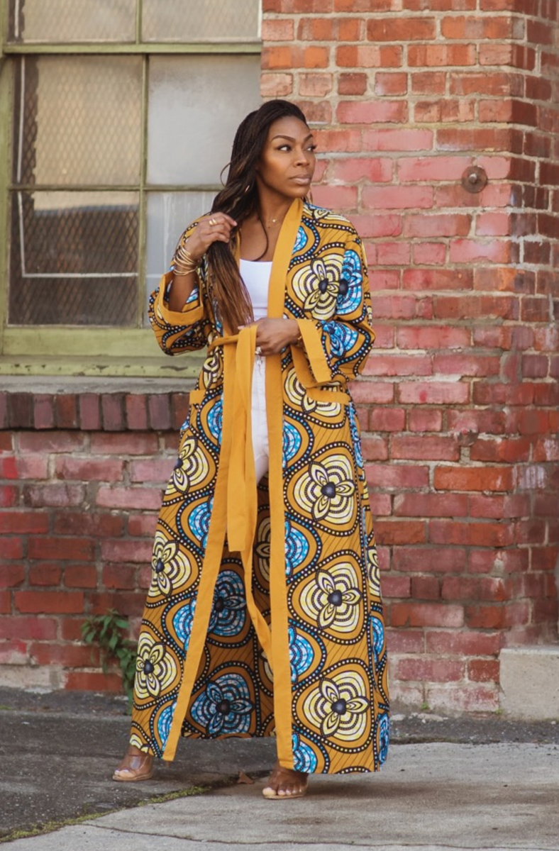 African print 2025 duster coat