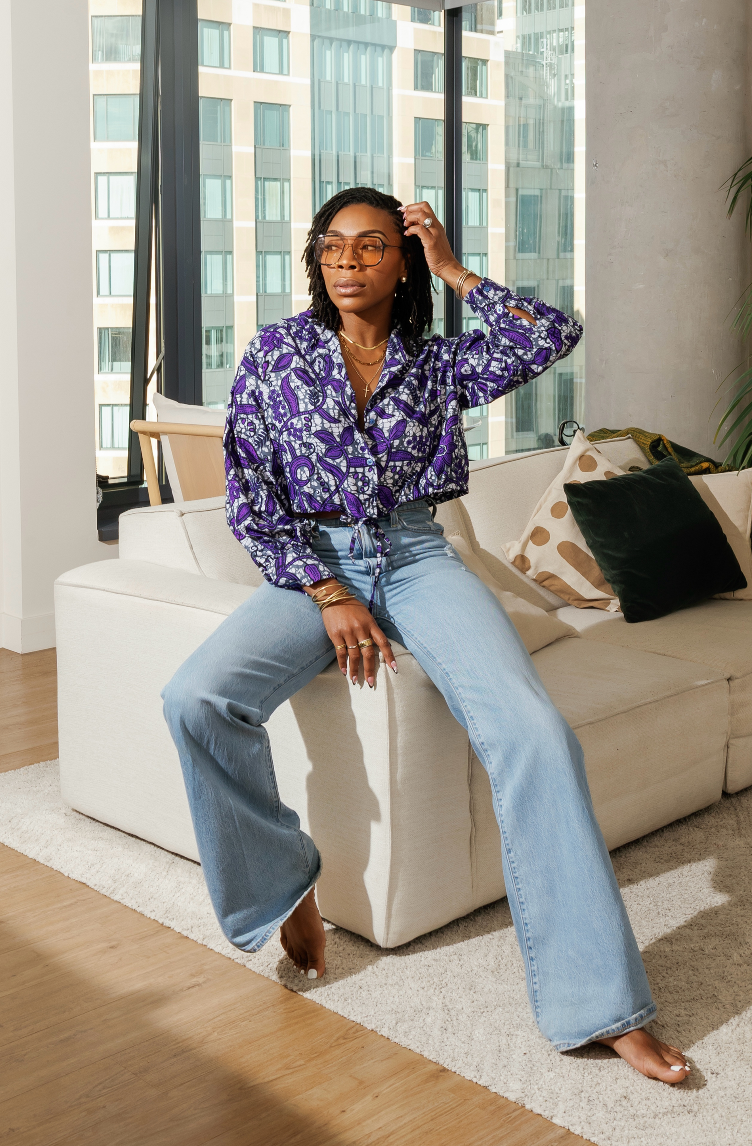 Button Up Crop Top- Ameyo