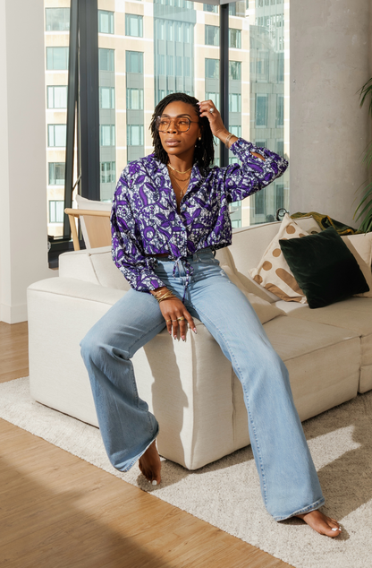 Button Up Crop Top- Ameyo