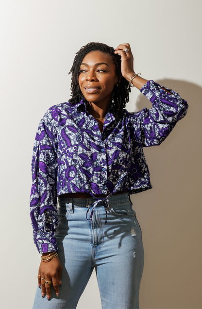 Button Up Crop Top- Ameyo