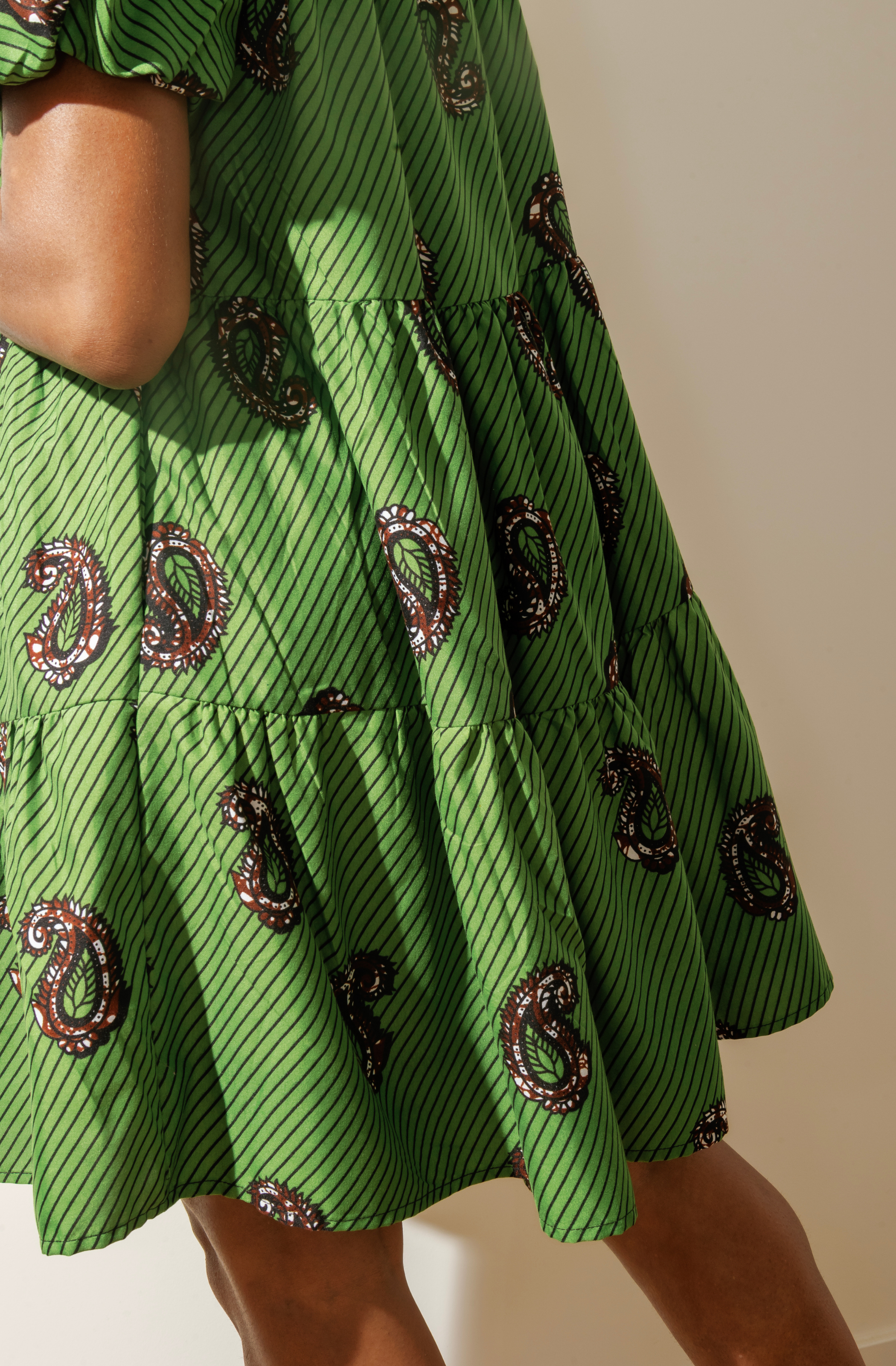 Green Tiered Babydoll Dress