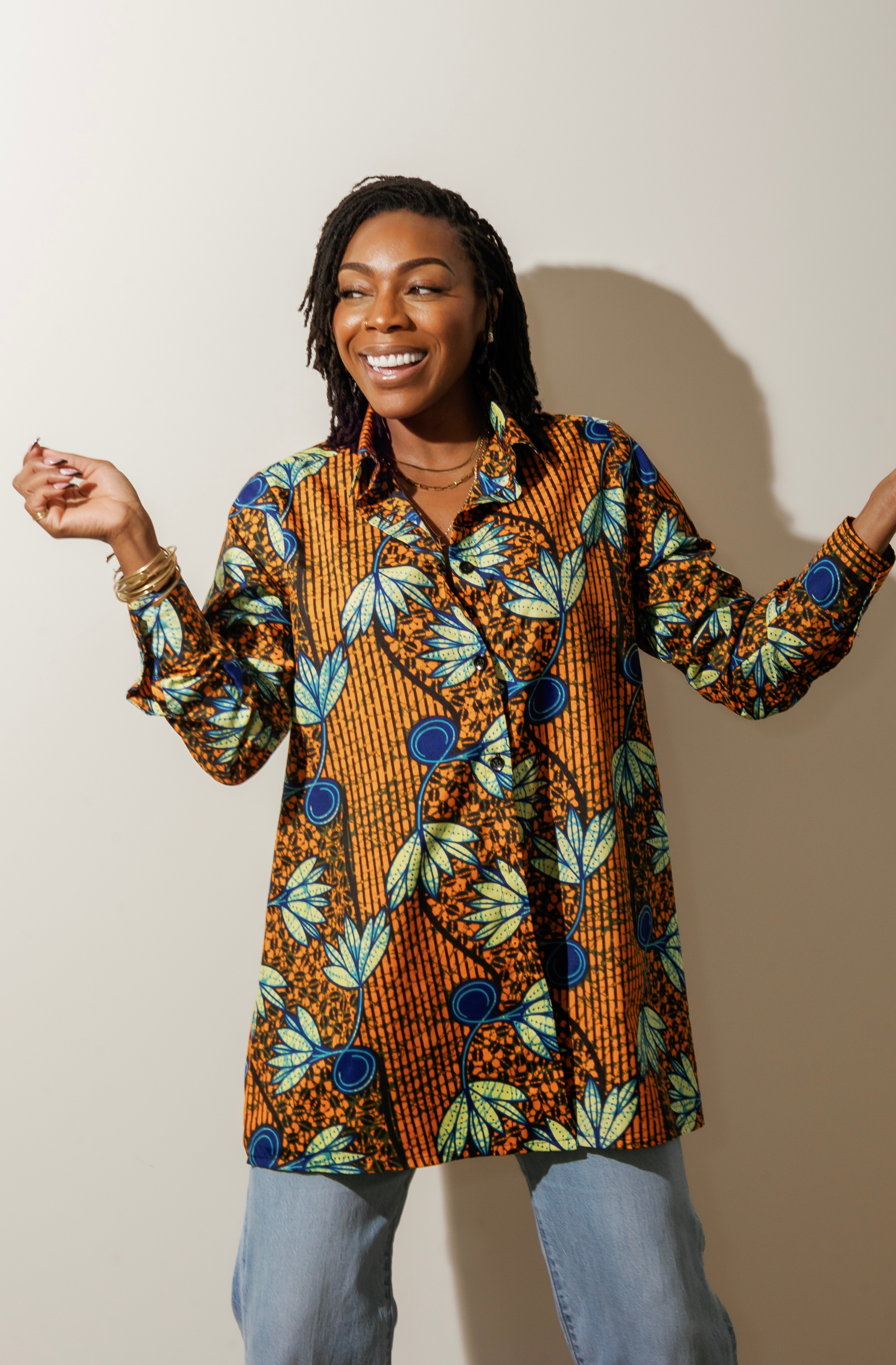 Oversized Button-Up Shirt- Flavor