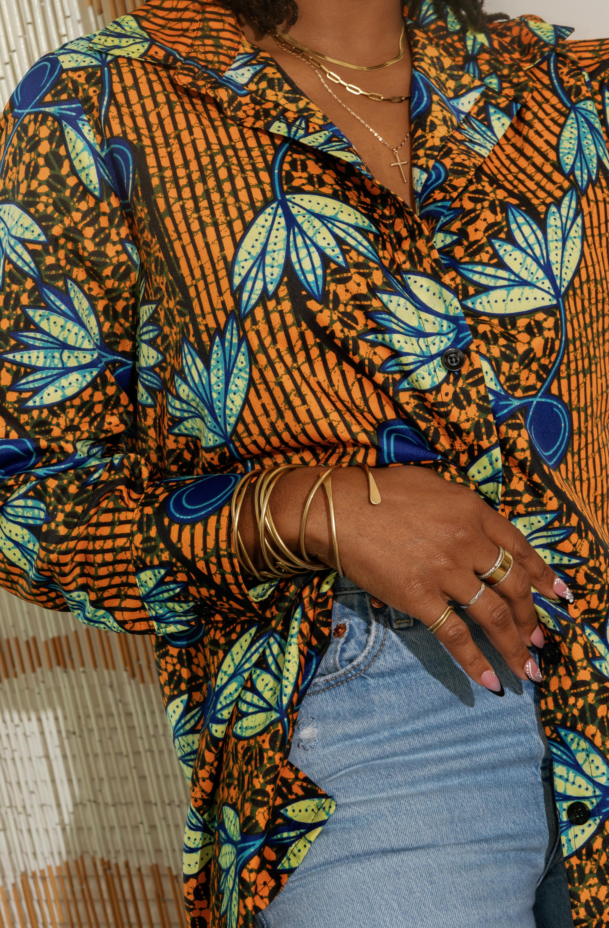 Oversized Button-Up Shirt- Flavor