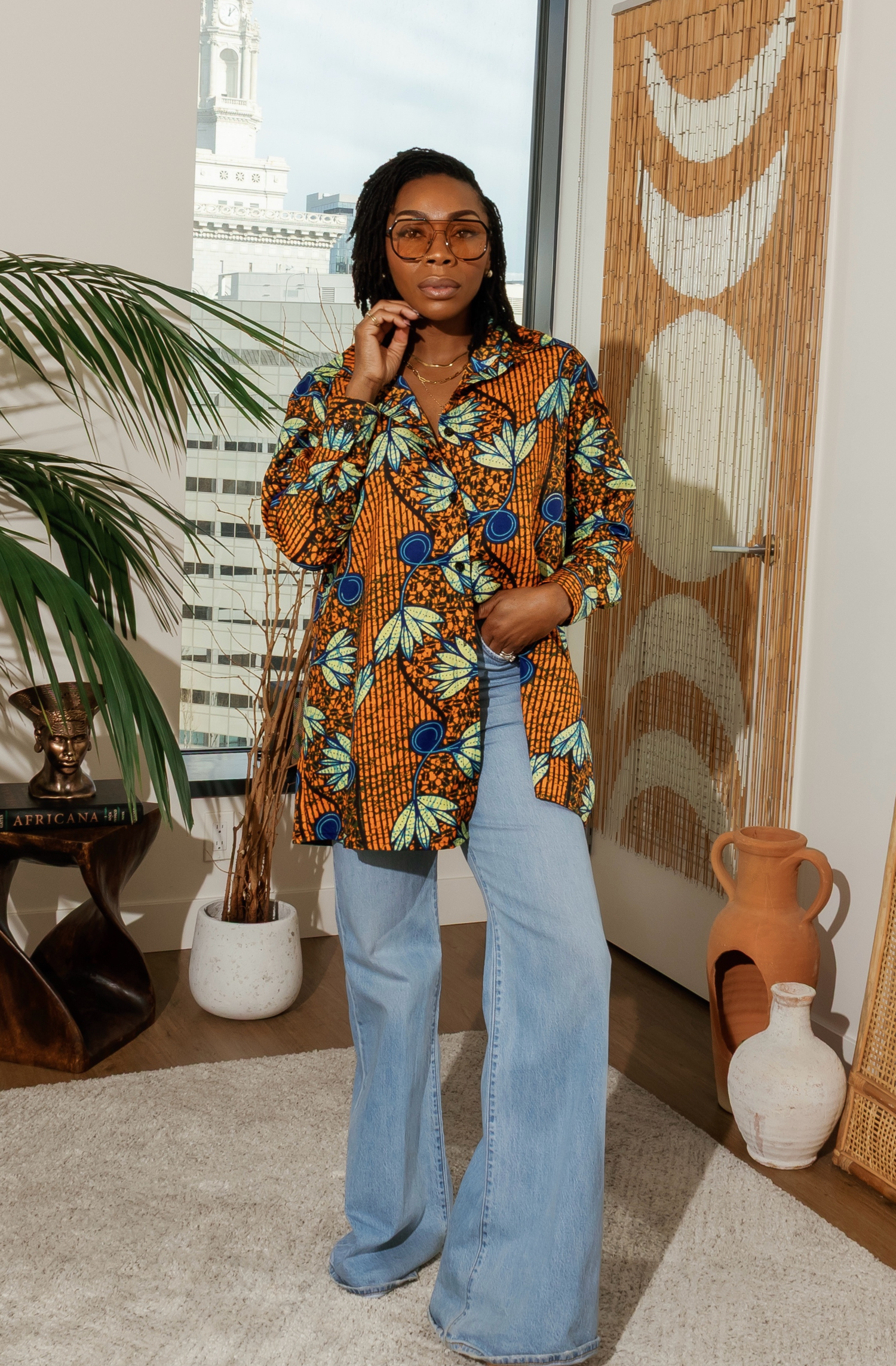 Oversized Button-Up Shirt- Flavor