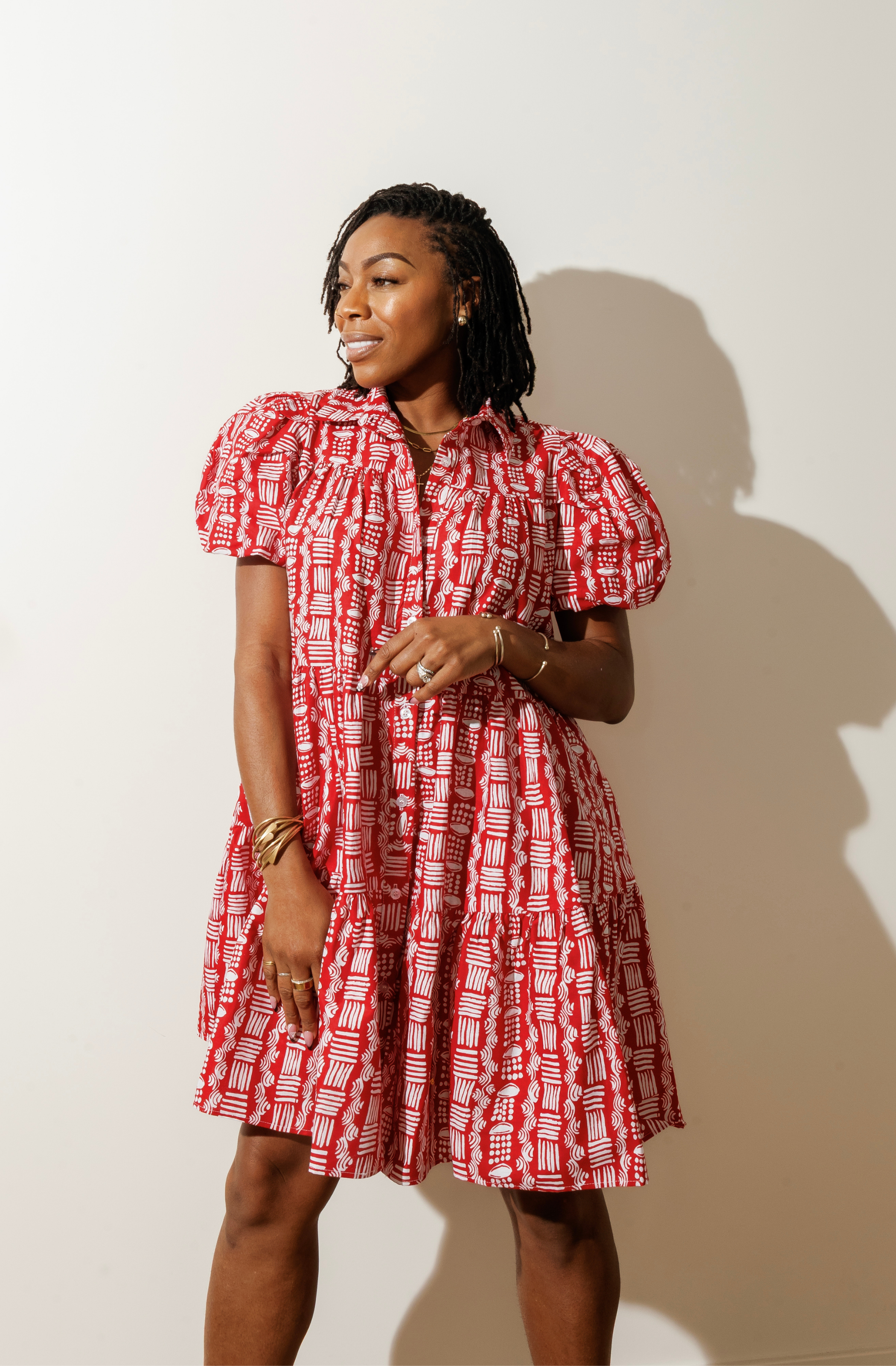 Red Tiered Babydoll Dress