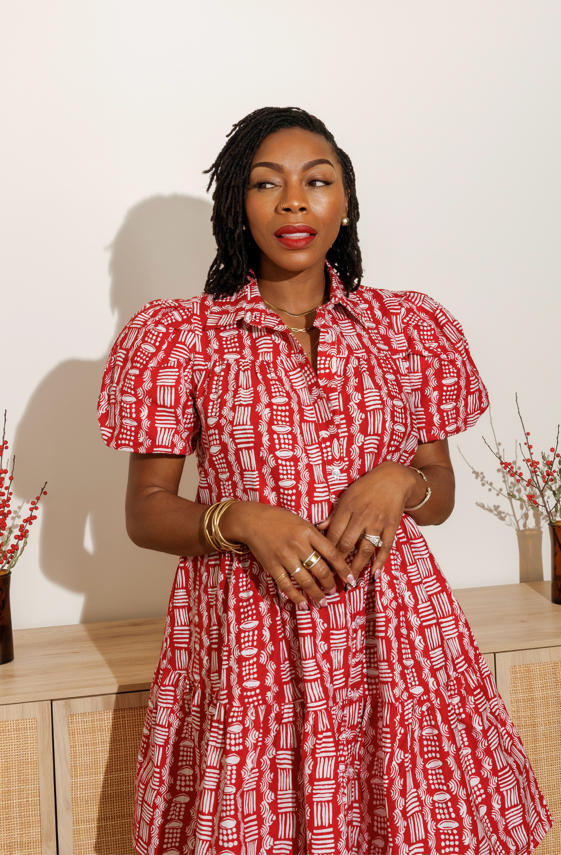 Red Tiered Babydoll Dress