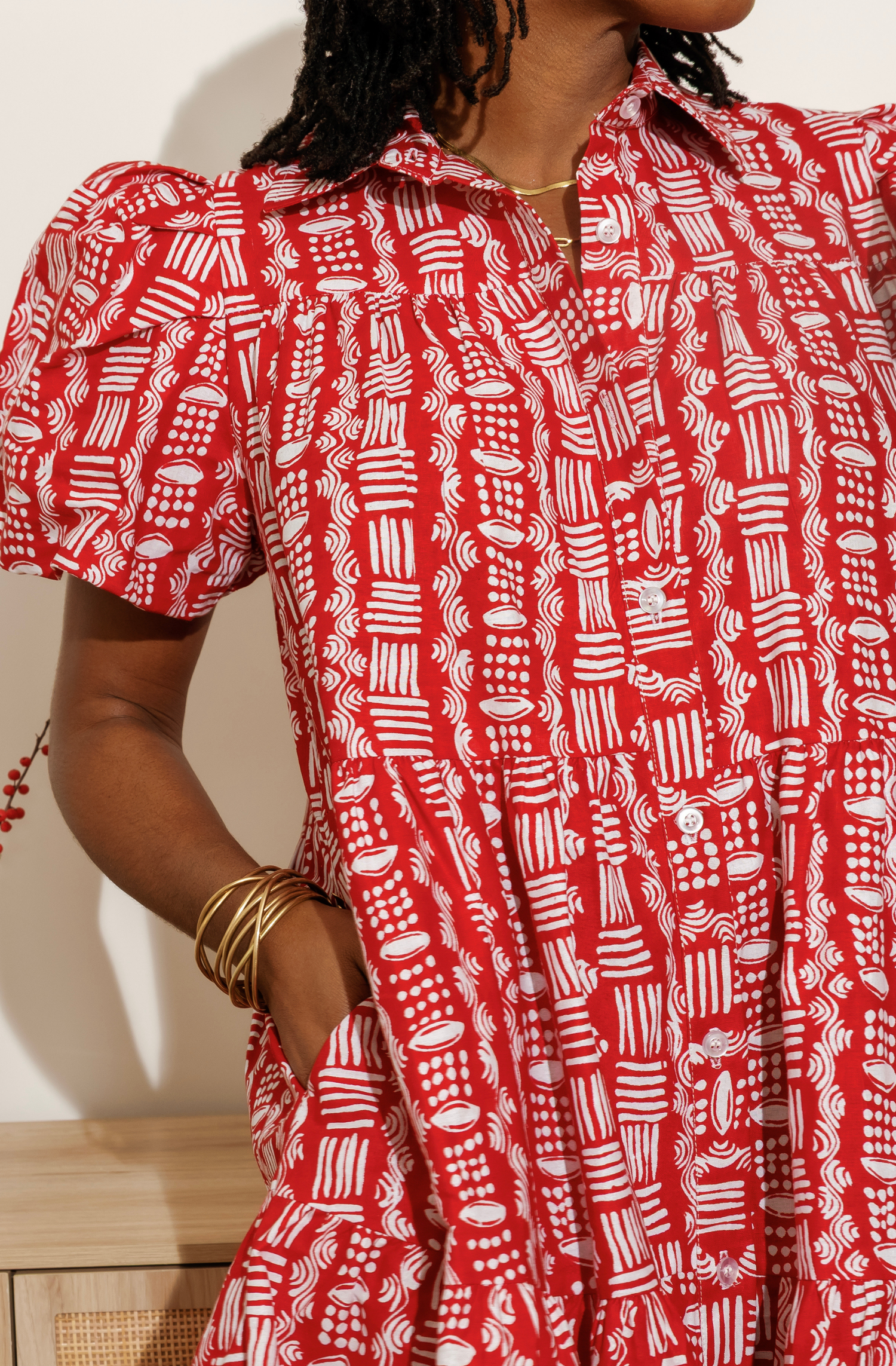 Red Tiered Babydoll Dress