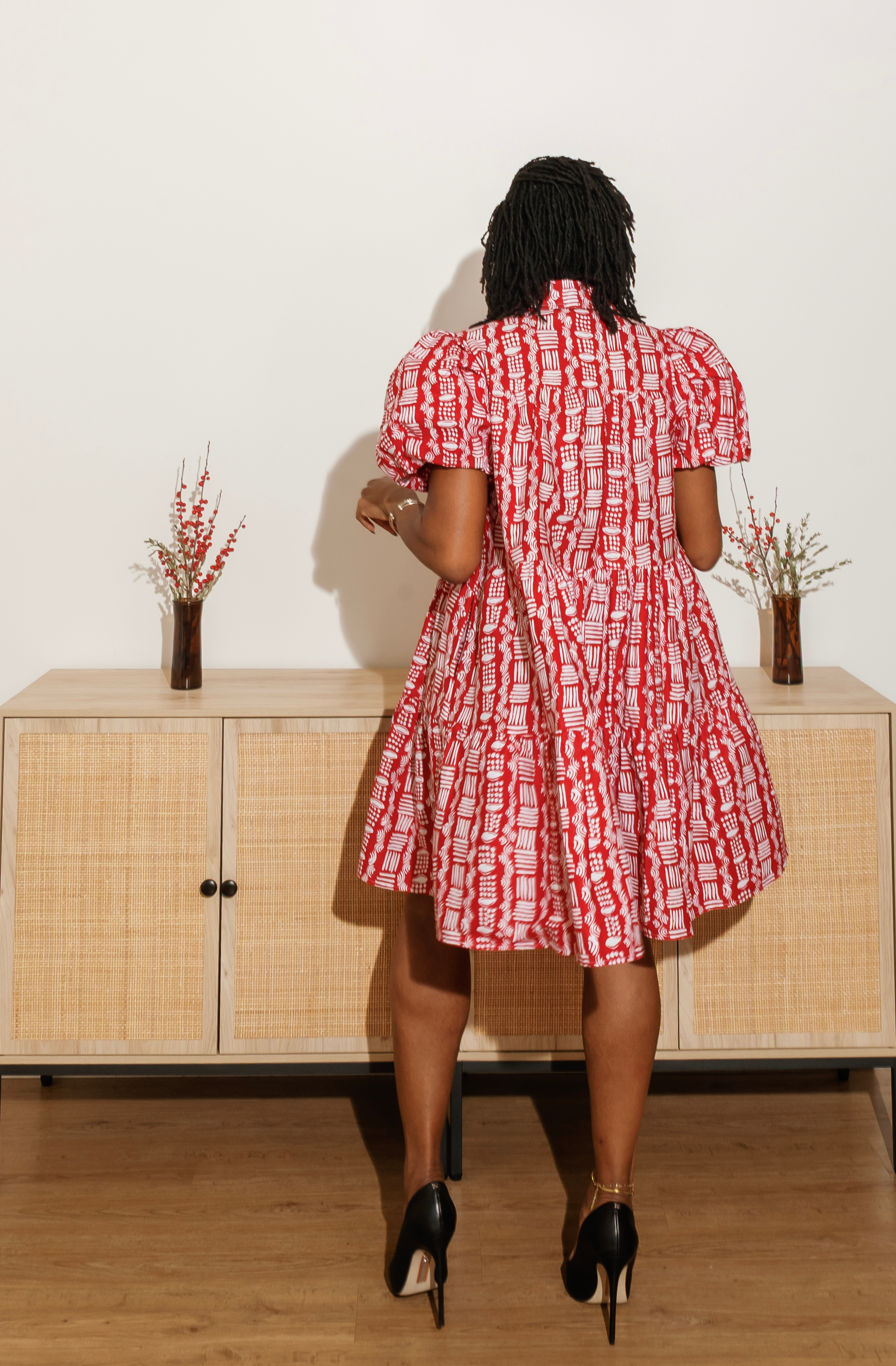 Red Tiered Babydoll Dress