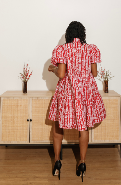 Red Tiered Babydoll Dress