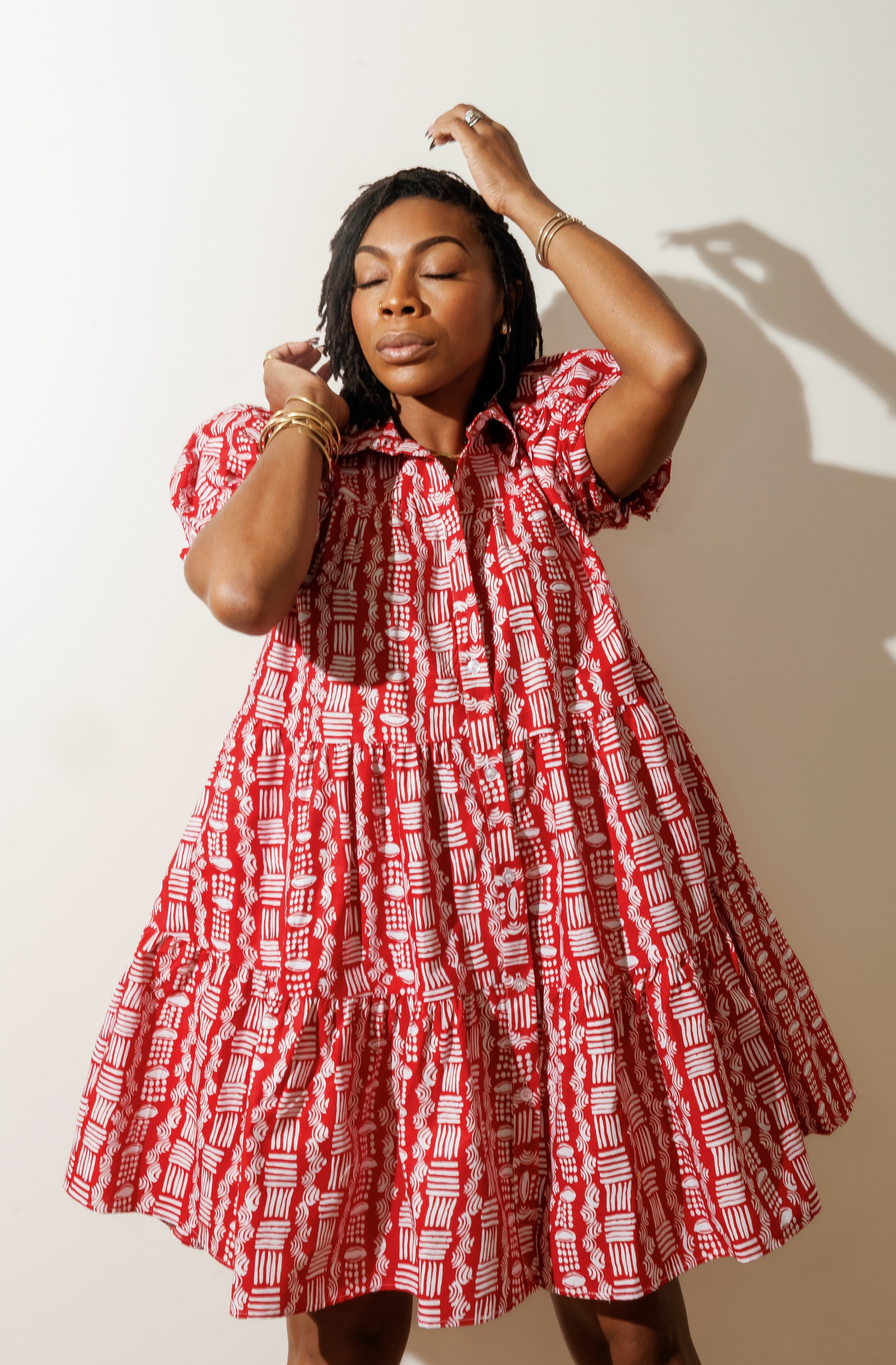 Red Tiered Babydoll Dress