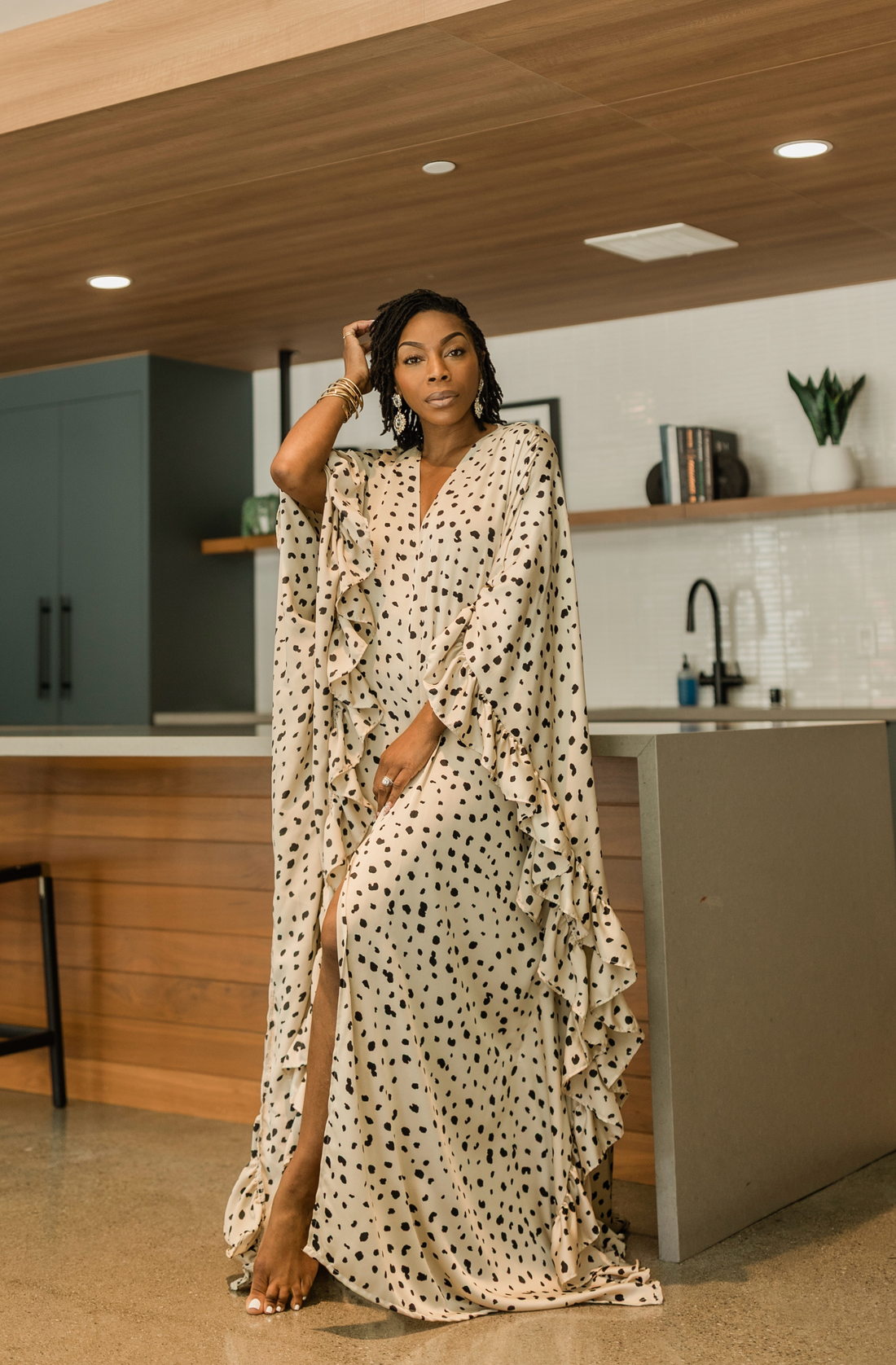 Ivory Ruffle Kaftan