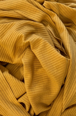 Yellow Rib Knit (Stretch)