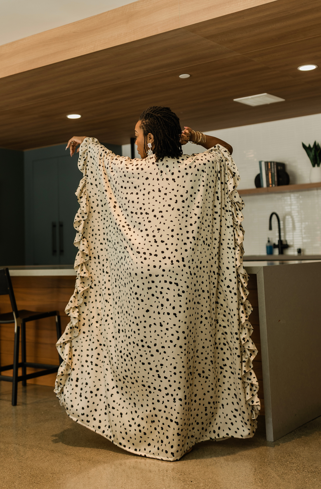 Ivory Ruffle Kaftan