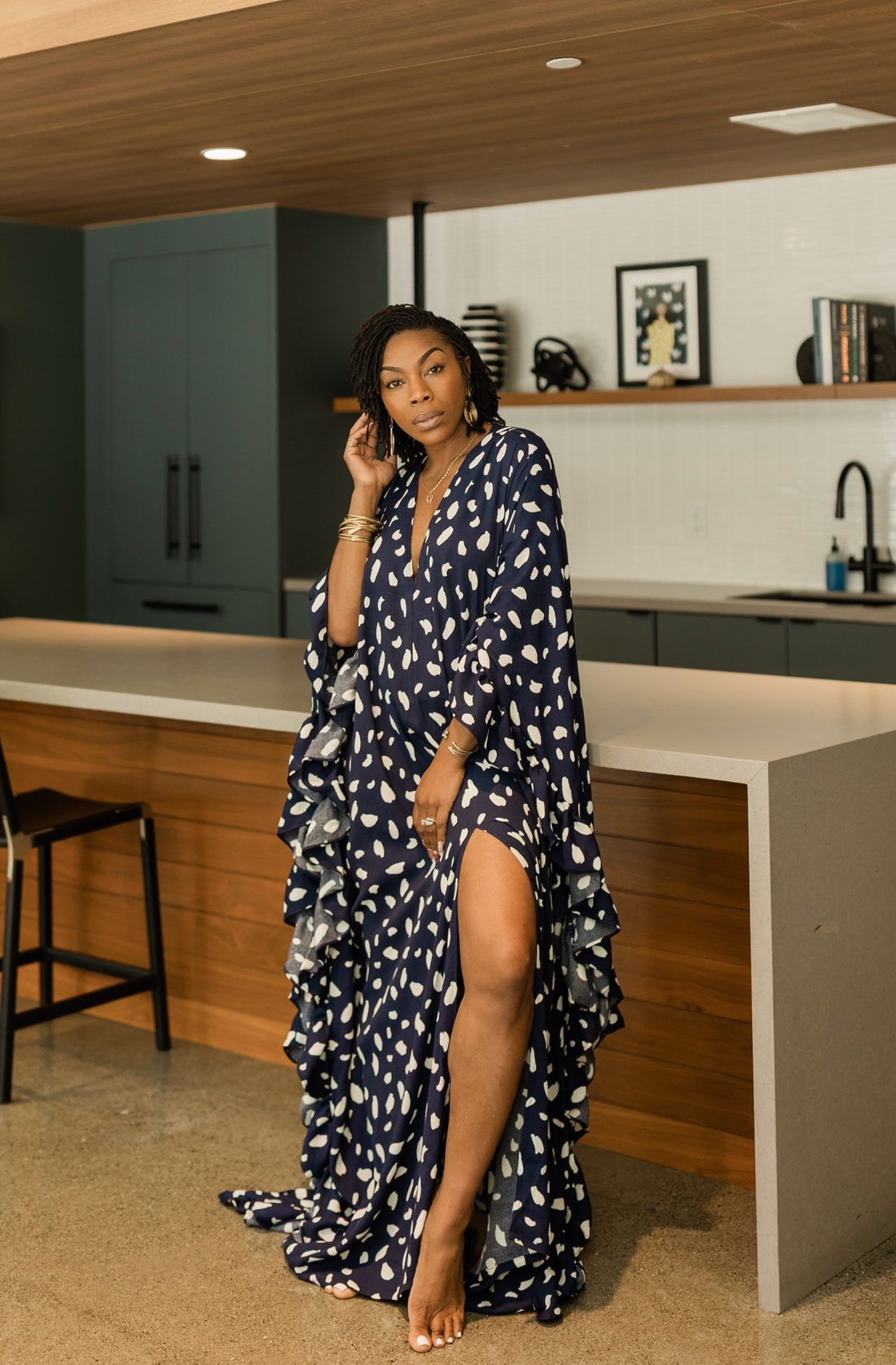 Midnight Ruffle Kaftan