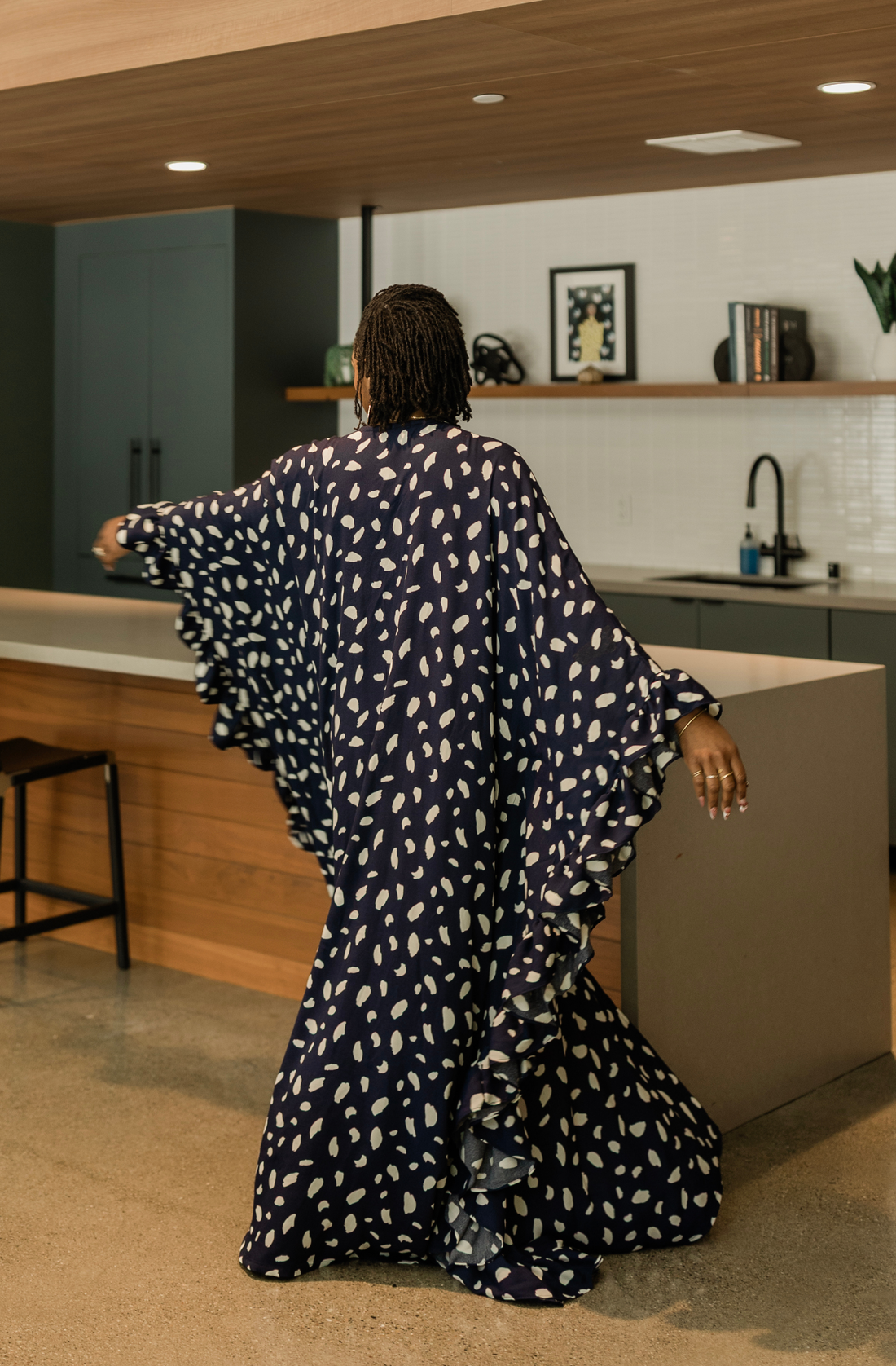 Midnight Ruffle Kaftan