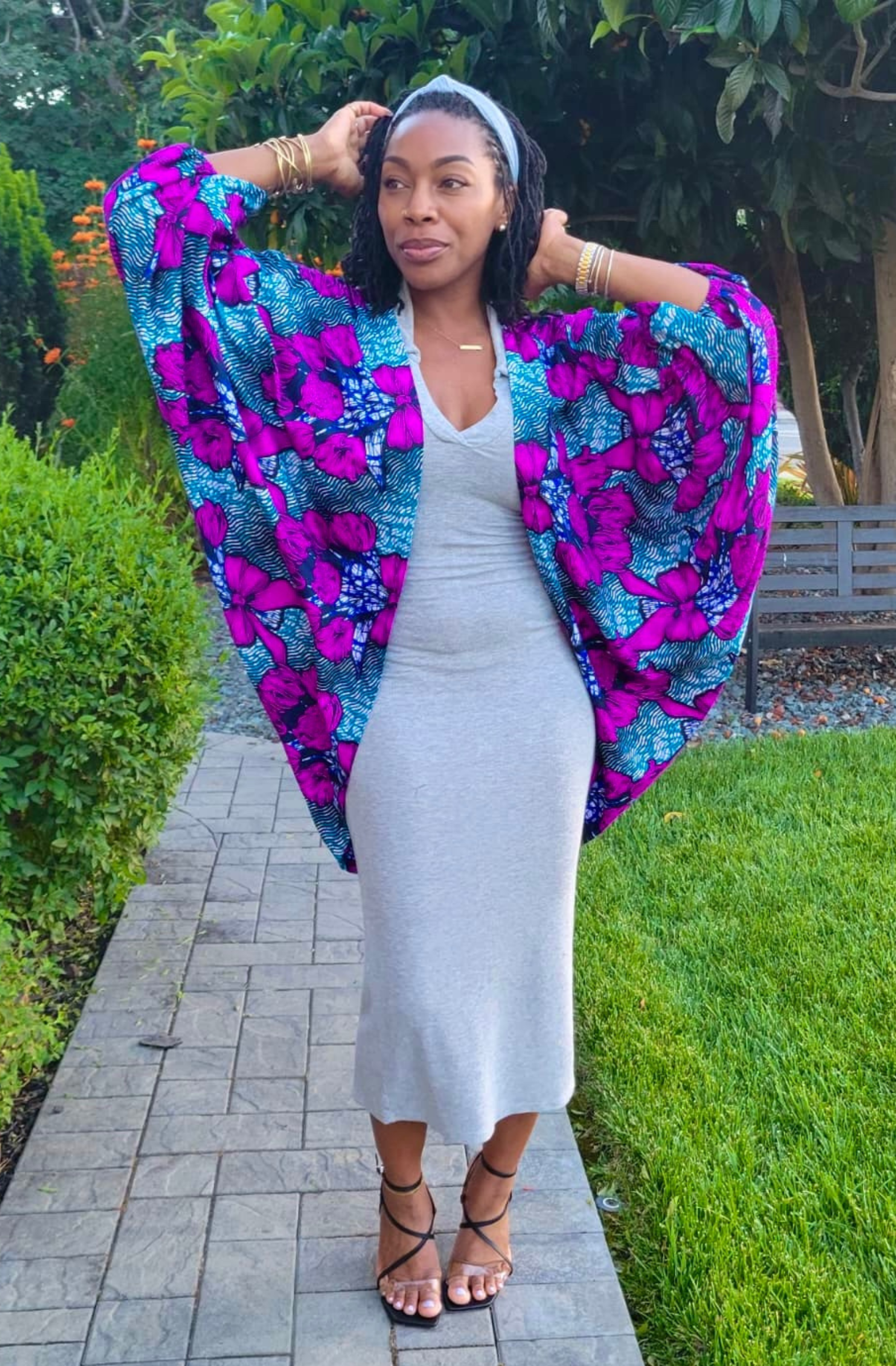 Bubble Cape- Magenta Bouquet  (PRE ORDER)