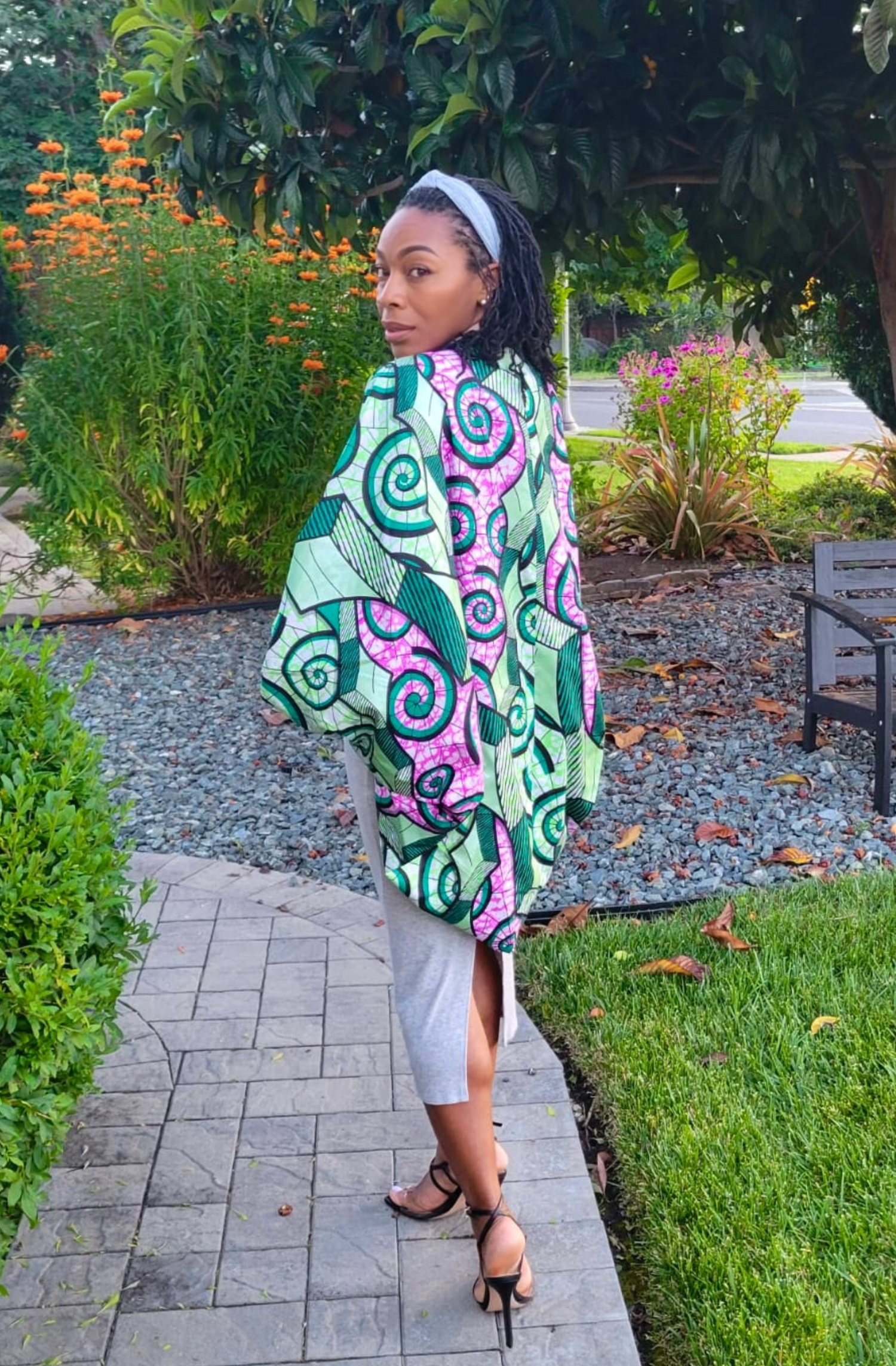 Bubble Cape- Pink &amp; Green Spiral  (PRE ORDER)