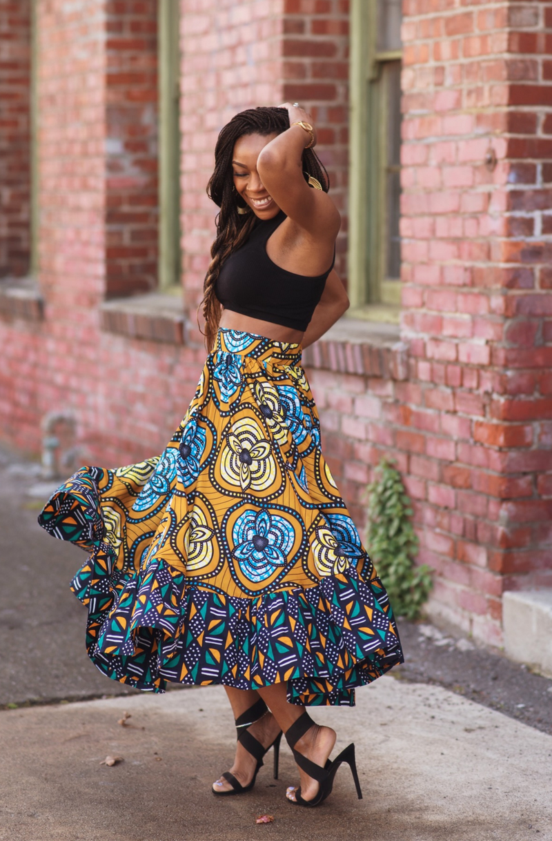 Circle top yellow skirt